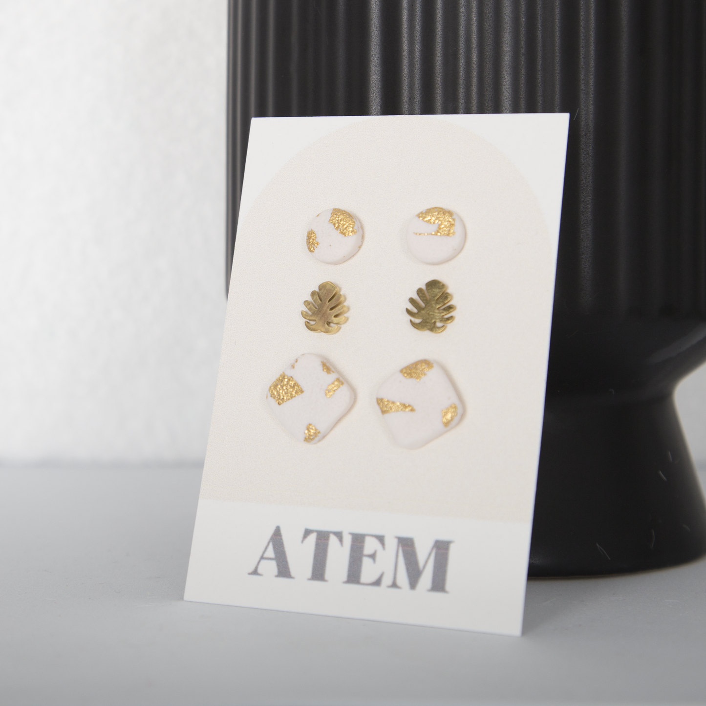 Set pendientes dots Monstera